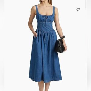 Reformation Balia Fit & Flair Denim Dress